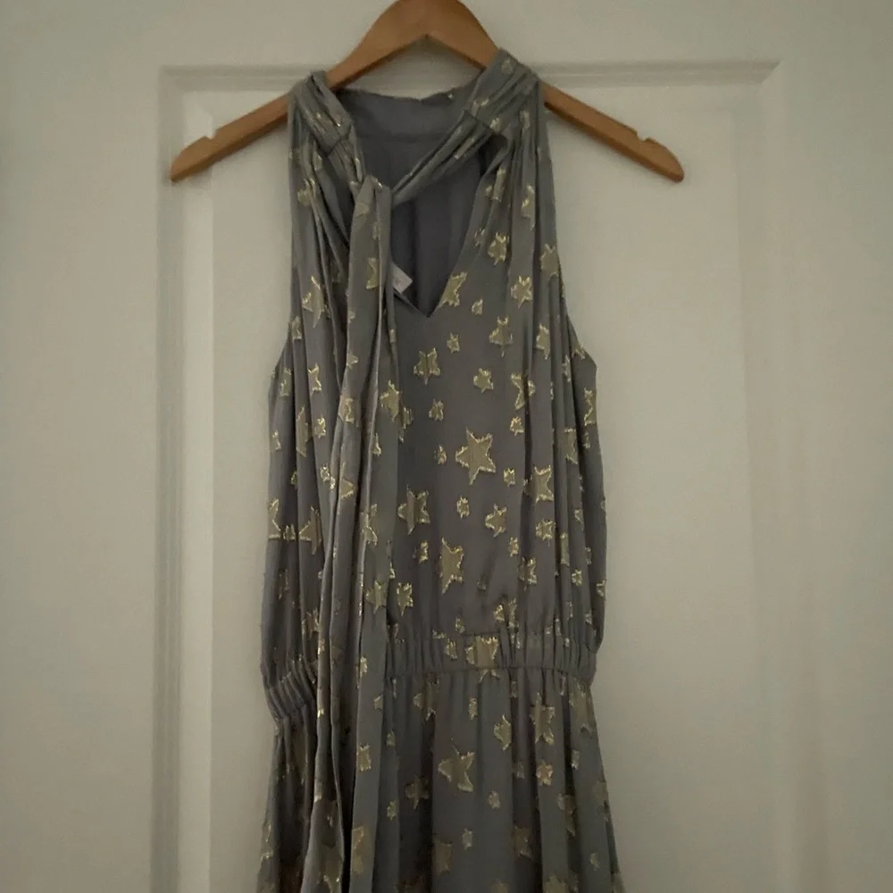 Ramy Brook Ebony Silk Star Print Midi Dress